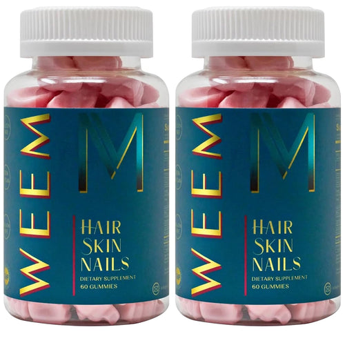 WEEM Hair Skin & Nails Gummies - Support Healthy Thick Full - Biotin Vitamins - 60 Gummies