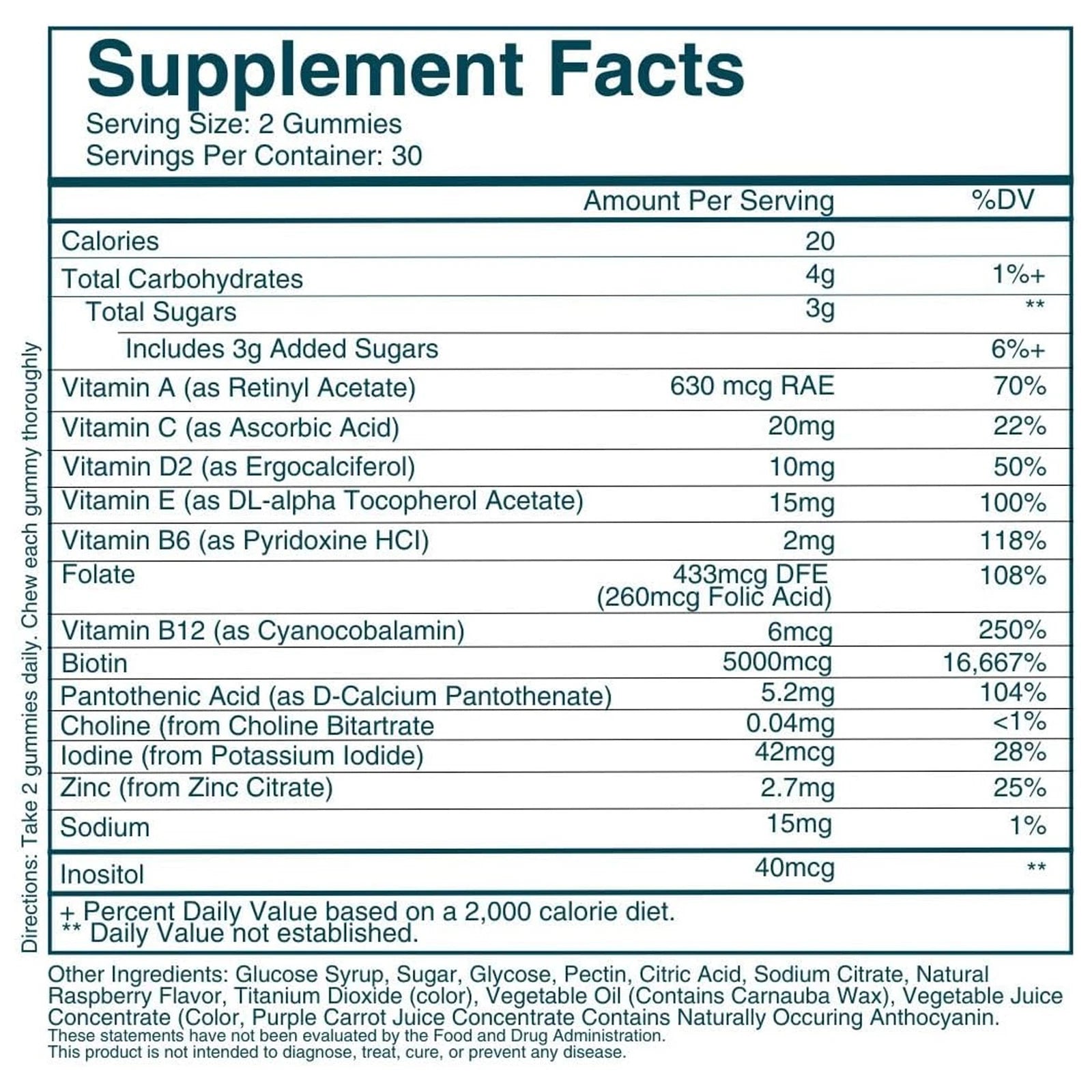 WEEM Hair Skin & Nails Gummies - Support Healthy Thick Full - Biotin Vitamins - 60 Gummies