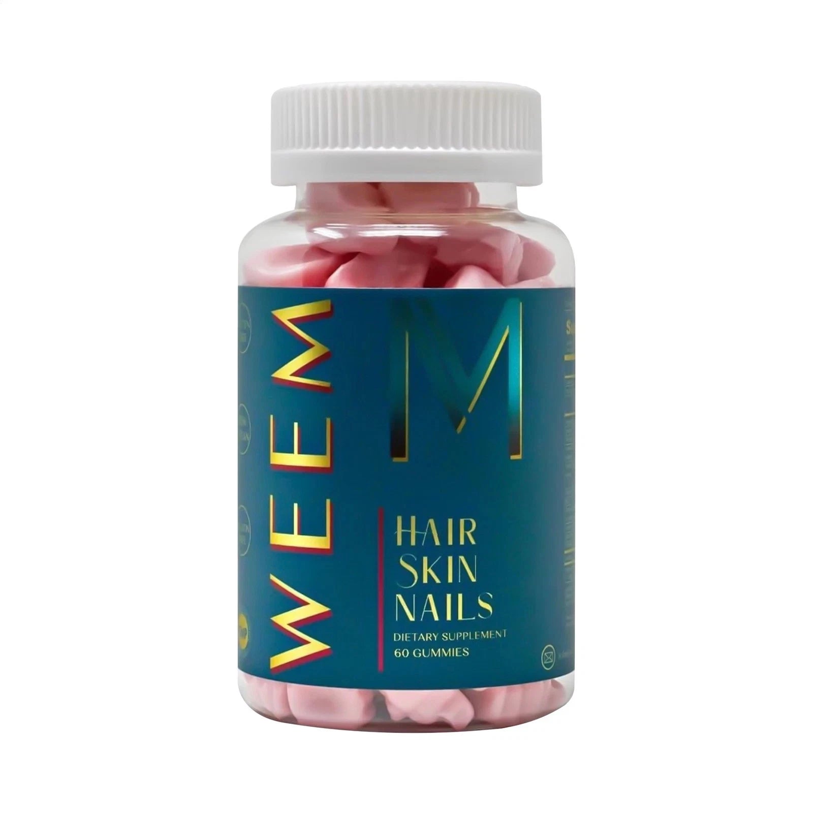 WEEM Hair Skin & Nails Gummies - Support Healthy Thick Full - Biotin Vitamins - 60 Gummies